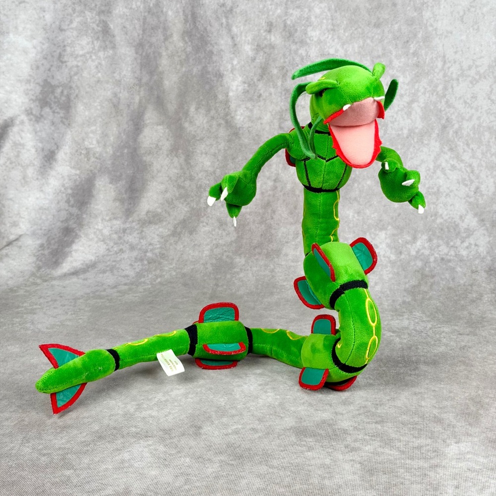 Pokemon Rayquaza Legendary Dragon Plush Green Stuffed Animal Toy 2018